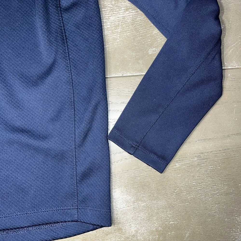 Nike Navy Blue Quarter Zip Pullover Swoosh Long Sleeve Boys Medium EUC